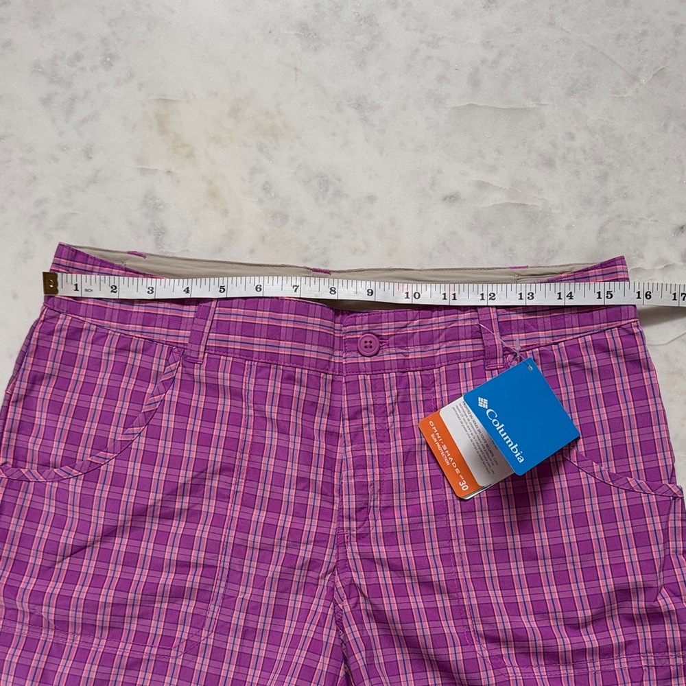 Columbia Kids Plaid Shorts - Purple and Pink - Picture 6 of 7